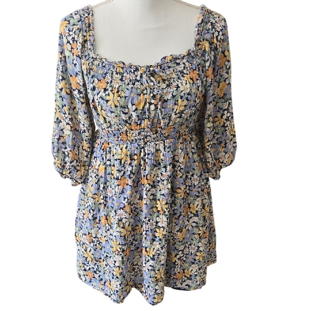 American Eagle Women's Floral Dress Cottagecore Coquette‎ Feminine Ruffle Small